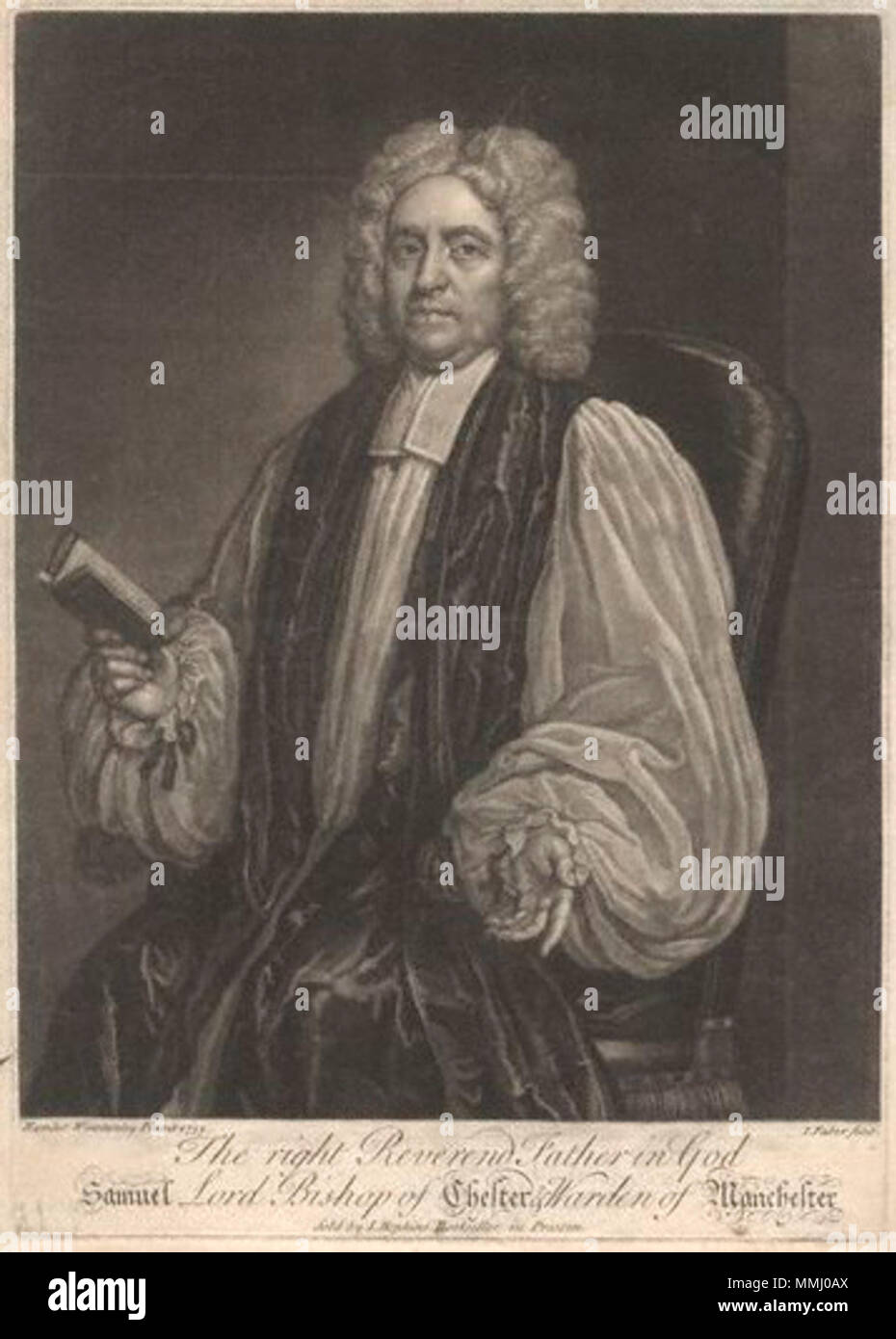 . Anglais : Portrait de Samuel Peploe (1667-1752) par ; d'après John Faber Jr ; Hamlet Winstanley,imprimer,(1733) BpSamuelPeploe Banque D'Images