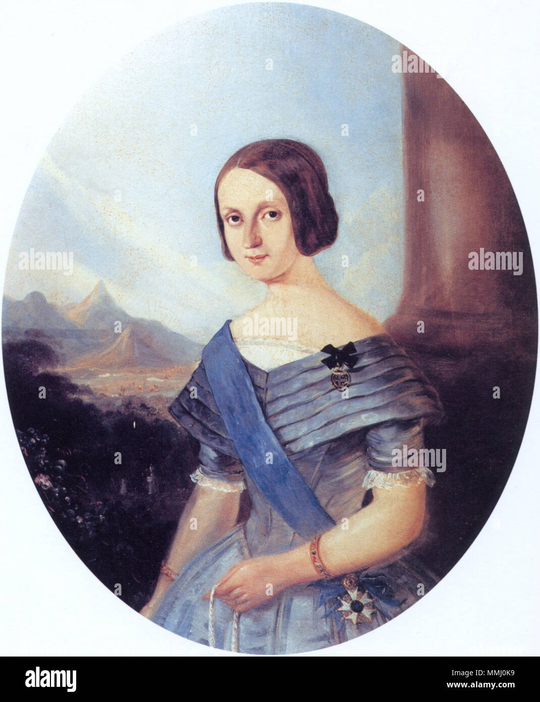 Portrait de l'impératrice Teresa Cristina du Brésil. 1846. Teresa Cristina 1846 Banque D'Images