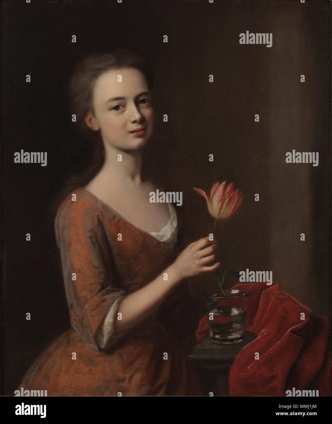 Portrait de Catharina Denner, la fille. 1728. Balthasar Denner - Portrait de Catharina Denner, la fille de l'artiste Banque D'Images