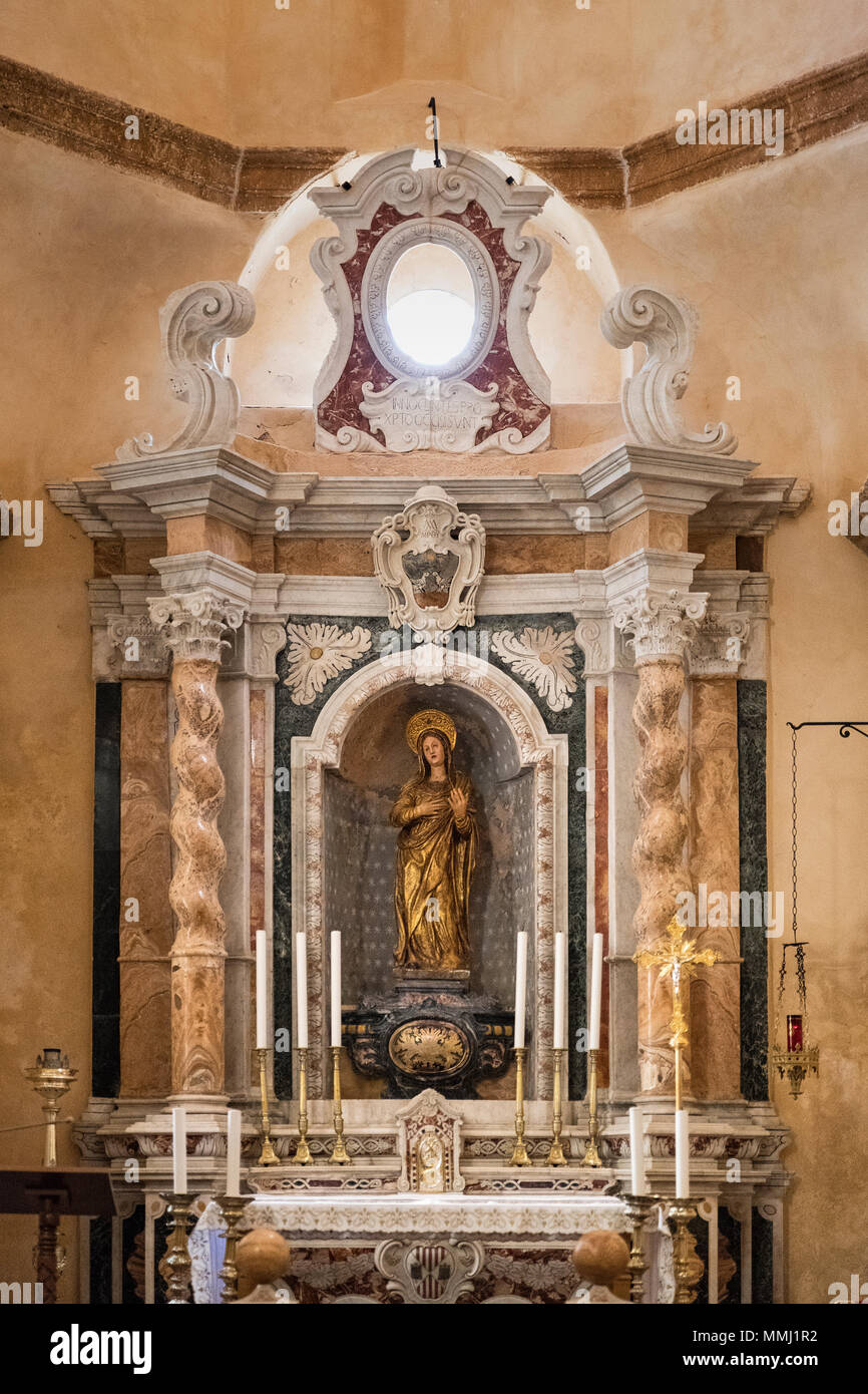 Cathédrale de Sainte Marie l'Immaculée, Alghero, Sardaigne, Italie. Banque D'Images