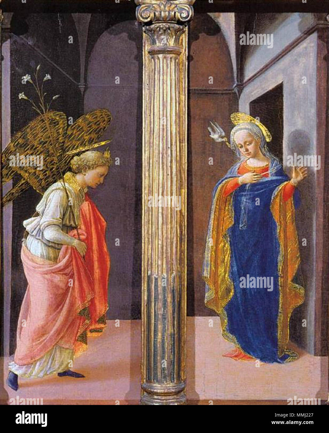 L'Annonciation. Entre 1437 et 1439. Fra Filippo Lippi - Annonciation - WGA13184 Banque D'Images