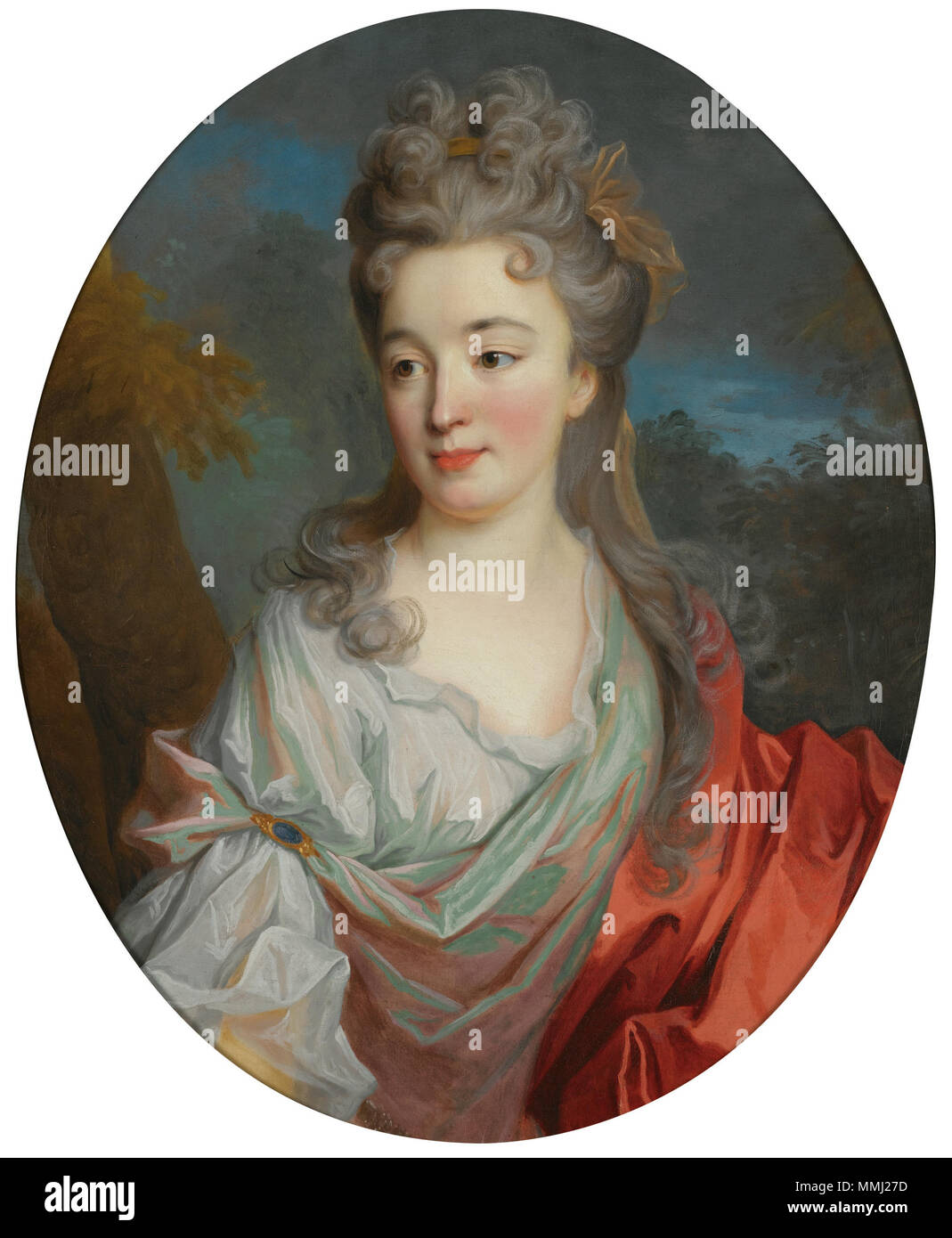 . Portrait de femme . 18e siècle. Jean-Baptiste Oudry. Portrait de femme Banque D'Images