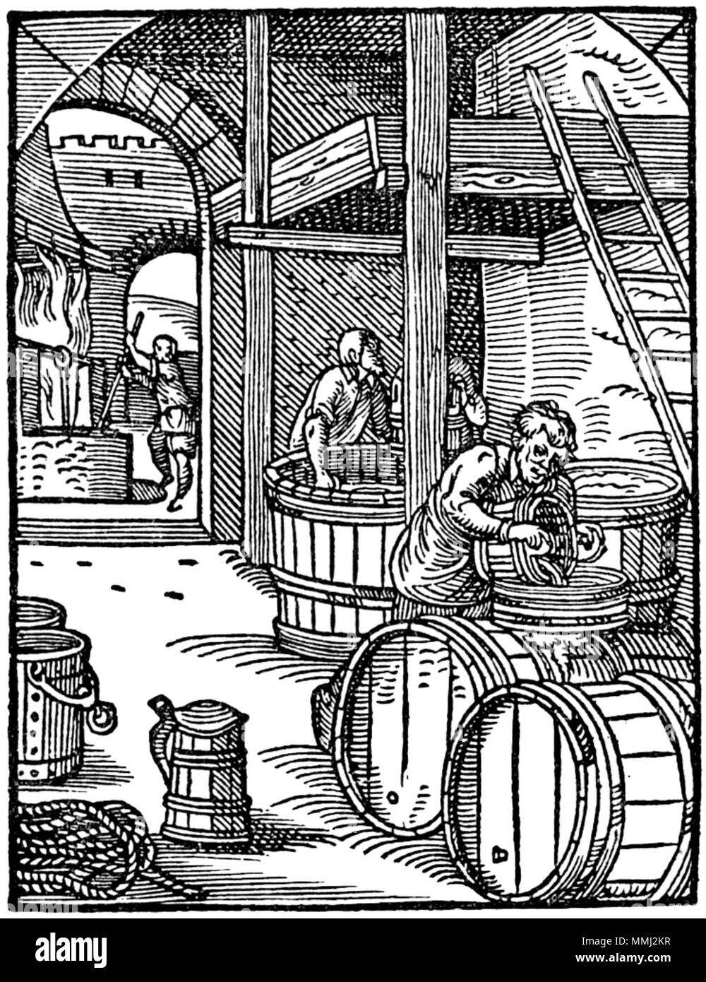 . Deutsch Der Bierbrauer (Bierbreuwer) Holzschnitt aus