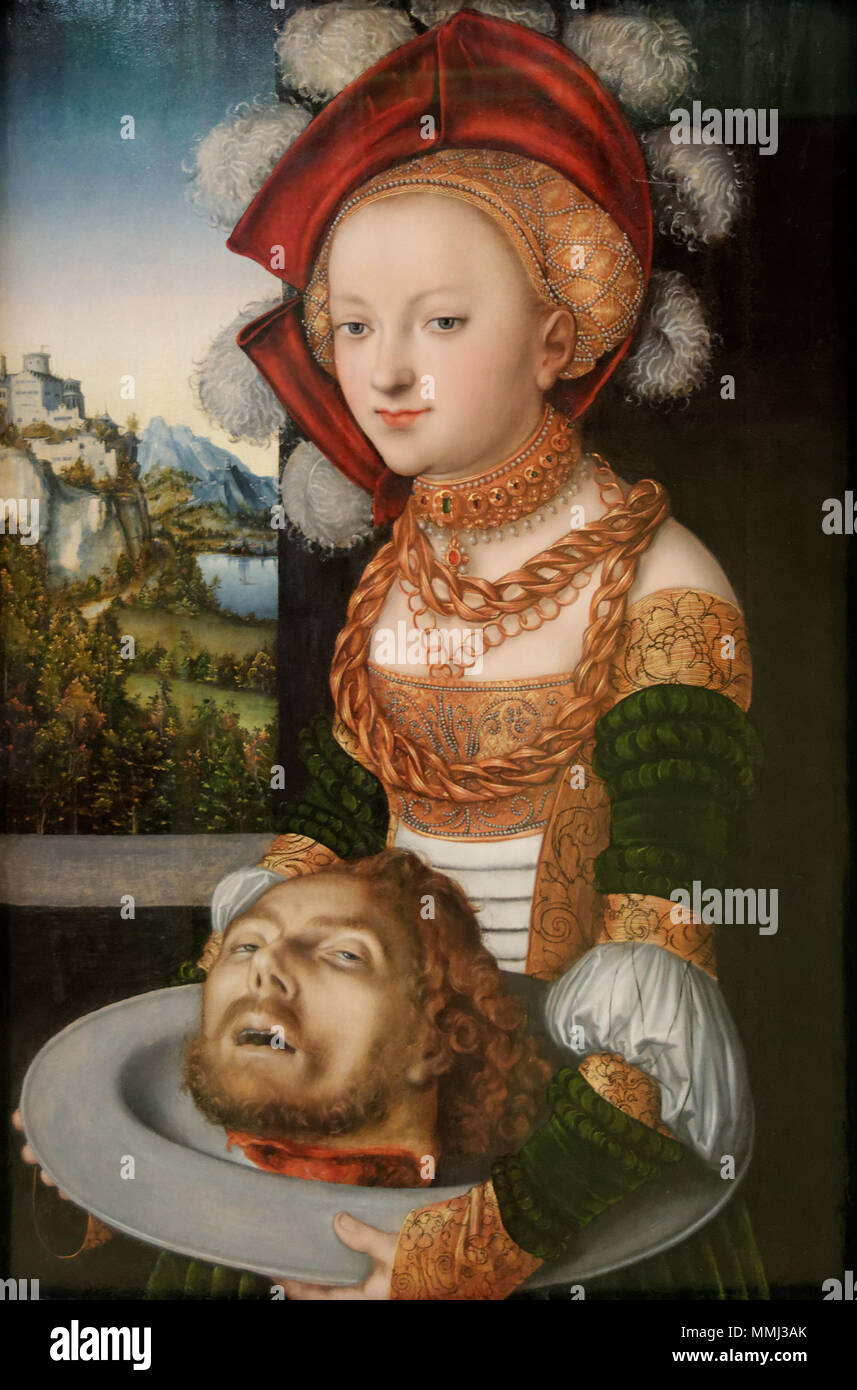 Salomé avec la tête de saint Jean-Baptiste. Lucas Cranach Banque D'Images Salomé avec la tête de saint Jean-Baptiste. Lucas Cranach Banque D'Images