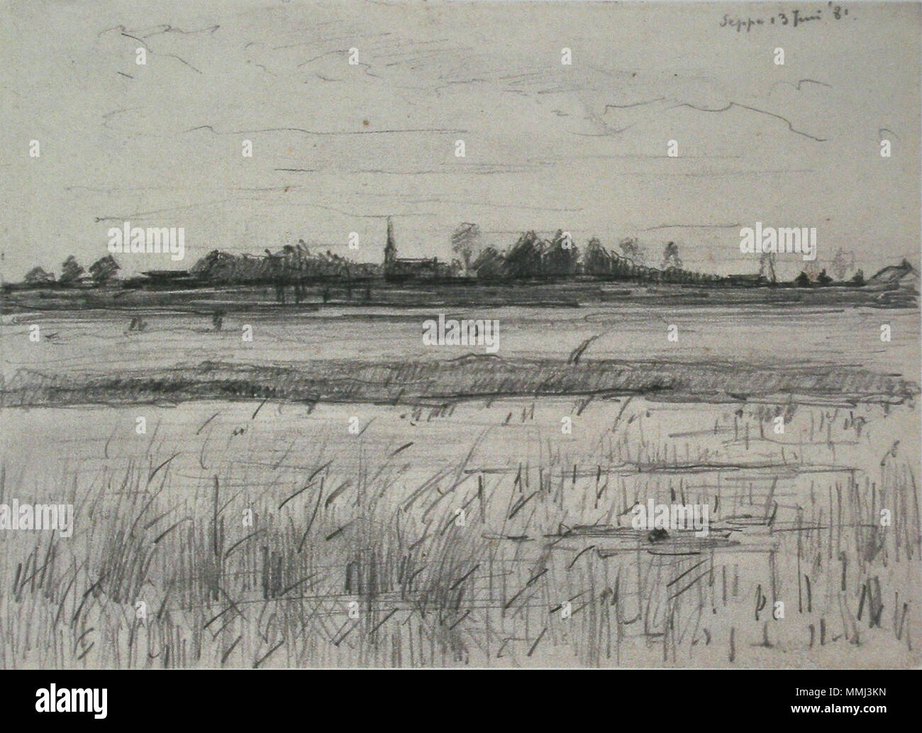 . Anthon van Rappard, près de Passievart Sieppe, 13 juin 1881. (Van Gogh Museum Amsterdam). L'un des dessins qui ont été exécutés lorsque v. Rappard visité v. Gogh à son domicile à Etten, à l'été 1881. . 13 juin 1881. Anthon van Rappard (1858-1892) Noms alternatifs Anthon Gerhard Alexander van Rappard, Anthon Gerhard Alexander Ridder van Rappard Description peintre, dessinateur et graveur, aquarellist Date de naissance/décès 14 MAI 1858 1er mars 1892 Lieu de naissance/décès Zeist Santpoort lieu d'Amsterdam (1876-1879), Paris, Bruxelles (1879-1881), Utrecht (1881-1886), Banque D'Images