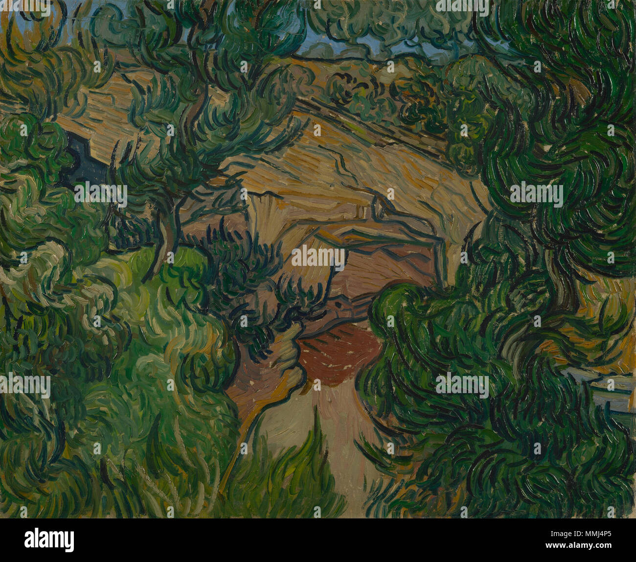 . Anglais : peinture de Vincent van Gogh, 1889 Nederlands : Schilderij van Vincent van Gogh, 1889 English : Entrée d'une carrière Nederlands : Ingang van een steengroeve . 1889. Ingang van een steengroeve - s0041V1962 - Van Gogh Banque D'Images