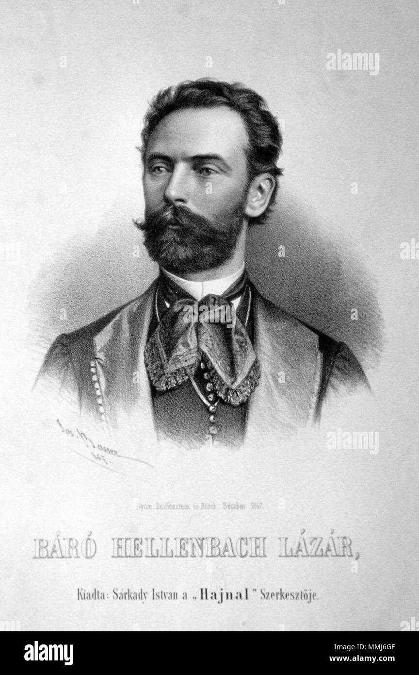 . Anglais : Lazar von Hellenbach (1827-1887), philosophe, écrivain autrichien, lithographie de Josef Anton Bauer, 1867 Deutsch : Lazar von Hellenbach (1827-1887),österreichischer Philosoph, Schriftsteller, Okkultist Lithographie von Josef Anton Bauer, 1867 . 1867. Lazar Hellenbach Litho Banque D'Images