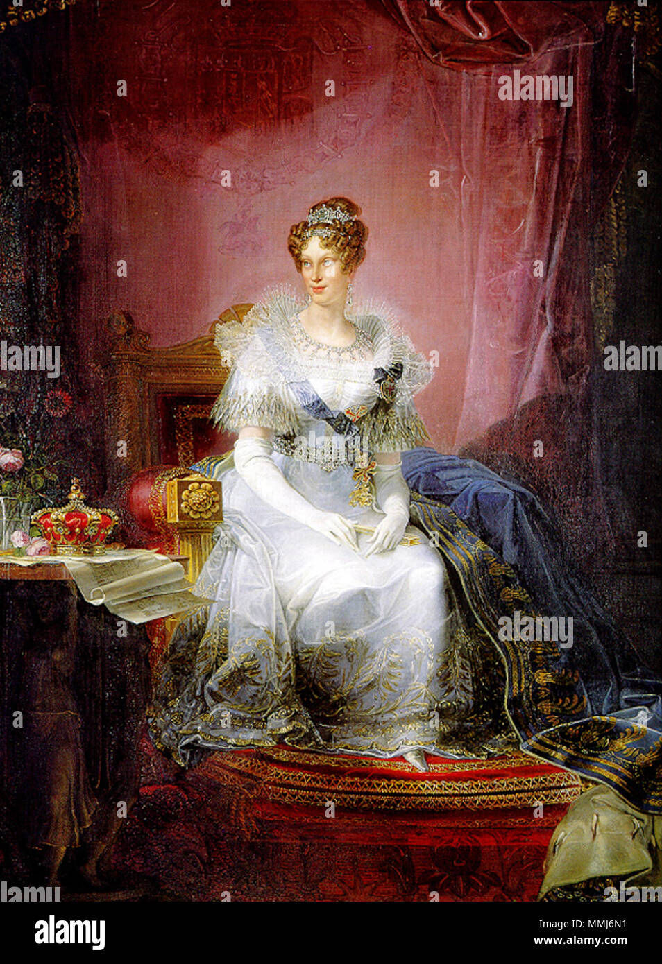 Portrait de Marie-Louise, duchesse de Parme et Plaisance. 1839. Marie-Louise d'Autriche, duchesse de Parme Banque D'Images