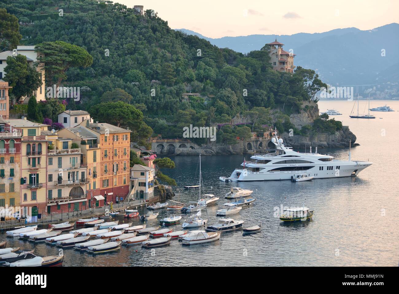 Port de plaisance,Portofino,Province de Gênes, Riviera Italienne, Italie Banque D'Images