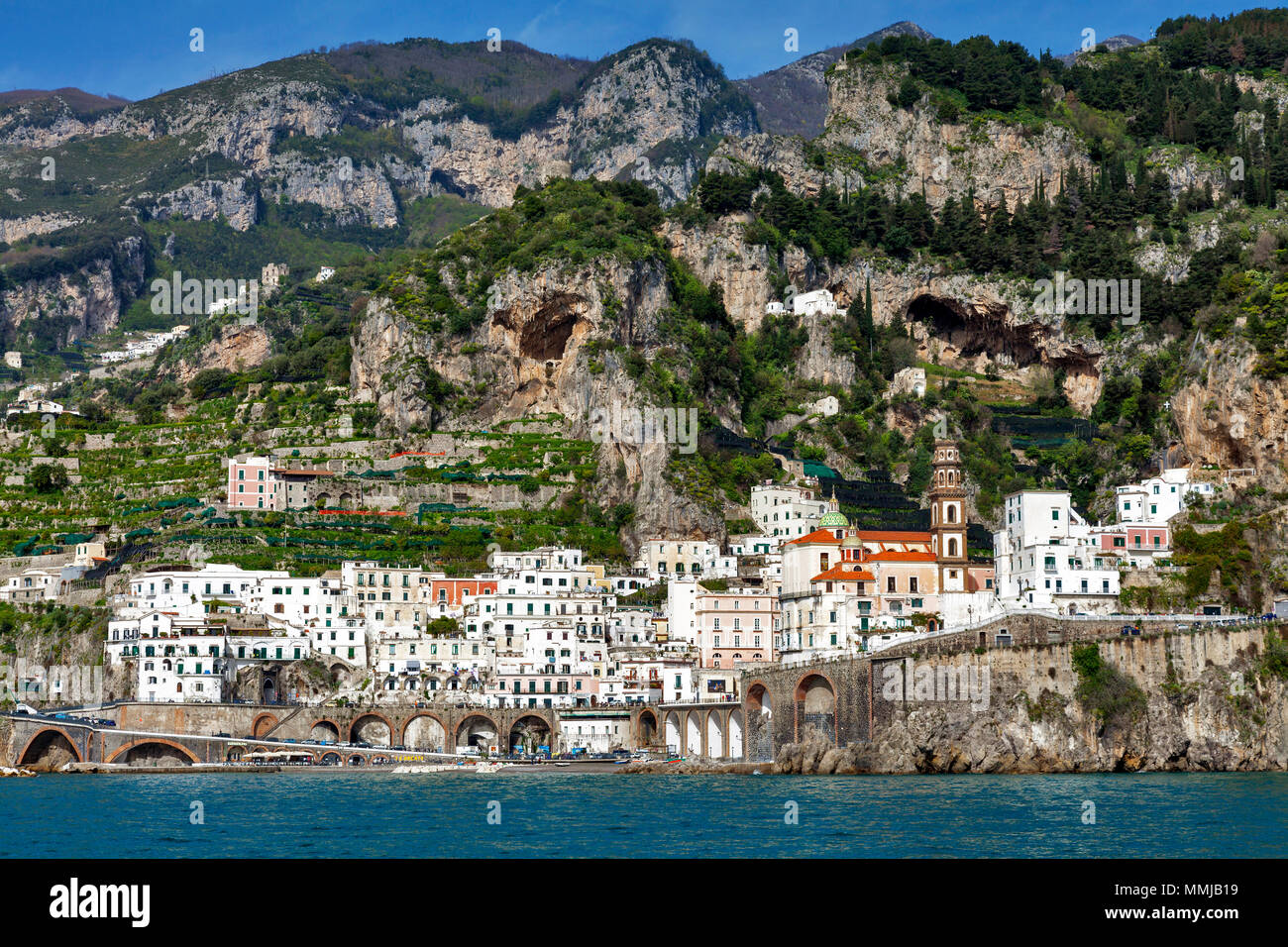 Atrani, Côte Amalfitaine, Province de Salerne, Campanie, Italie Banque D'Images