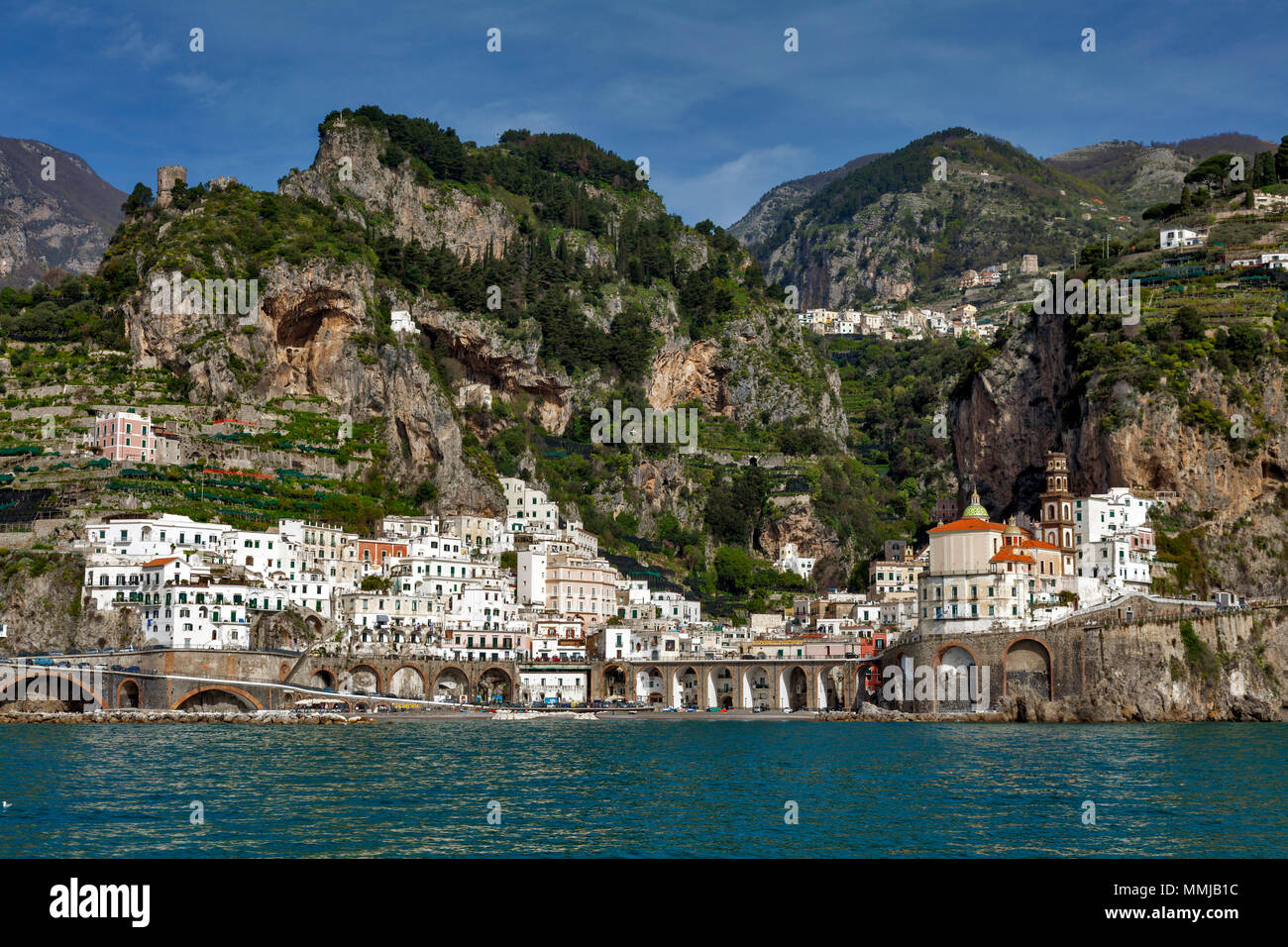 Atrani, Côte Amalfitaine, Province de Salerne, Campanie, Italie Banque D'Images