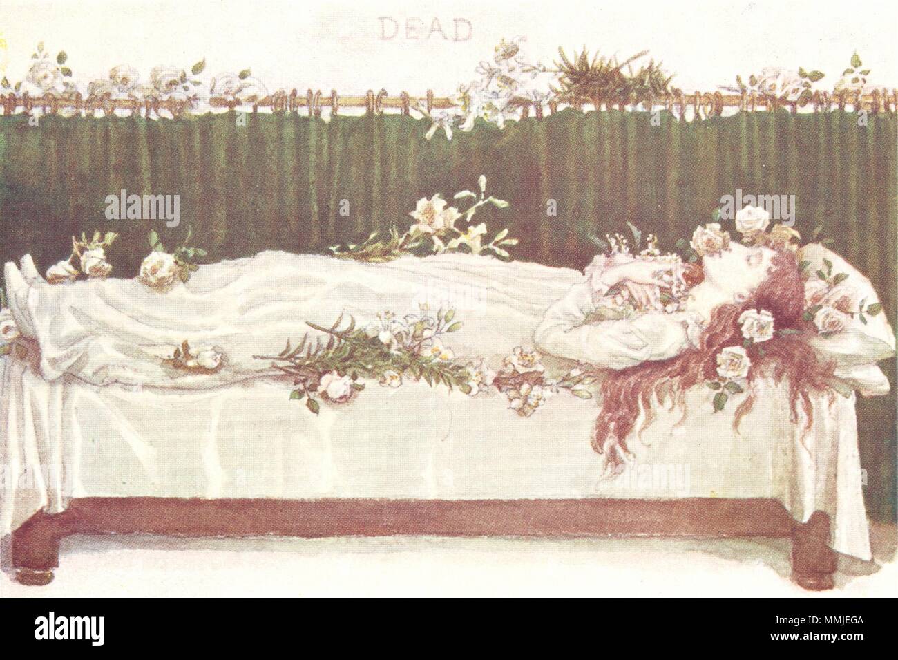 KATE GREENAWAY. 1905 "mortes" ancienne vintage print photo Banque D'Images