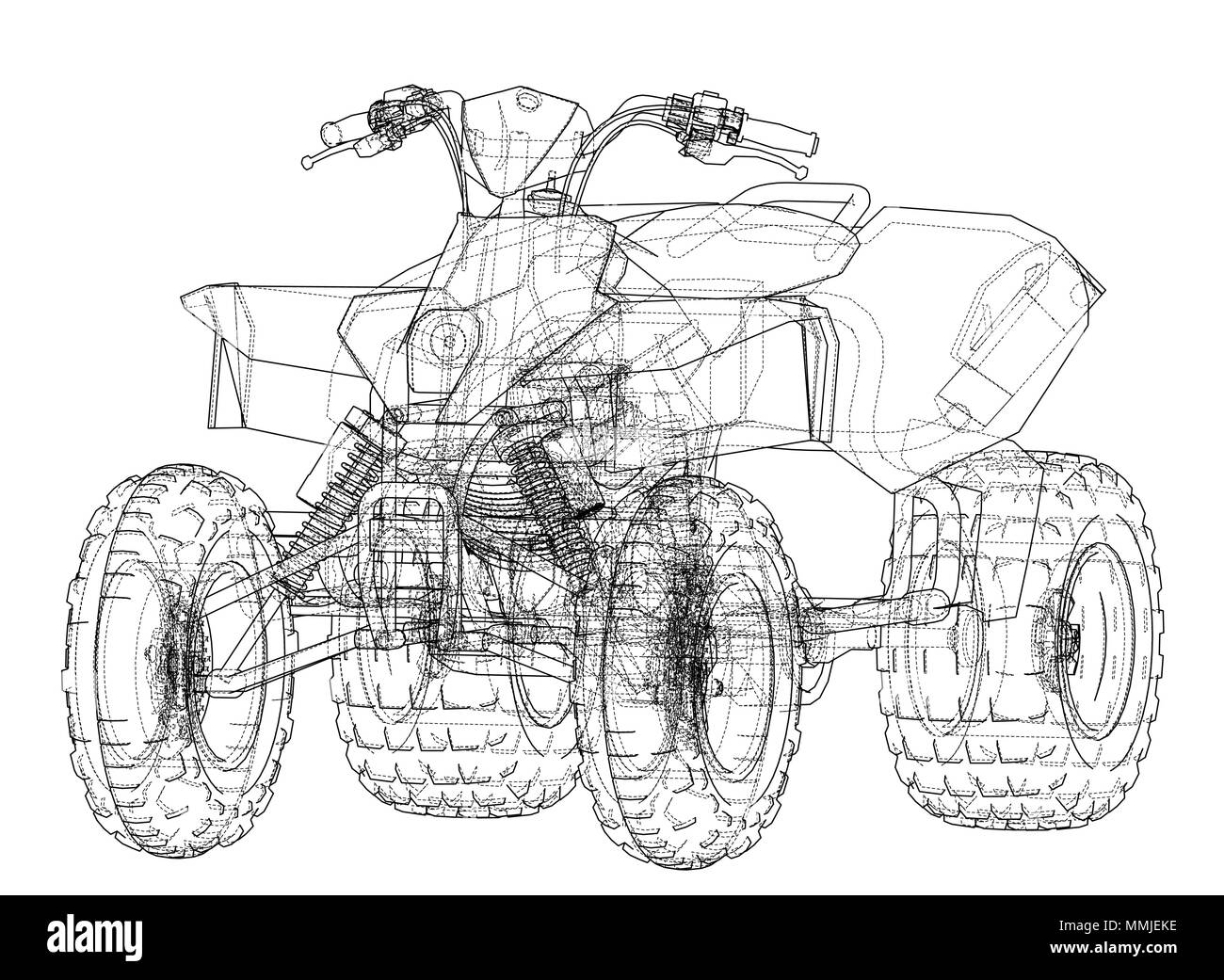 Quadbike VTT Présentation du concept. Vector Illustration de Vecteur