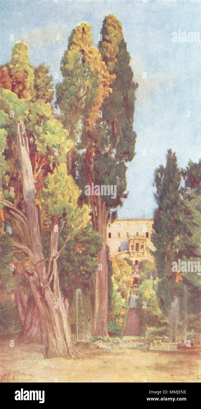 ROME. Villa D'Este, Tivoli 1905 ancienne vintage print photo Banque D'Images