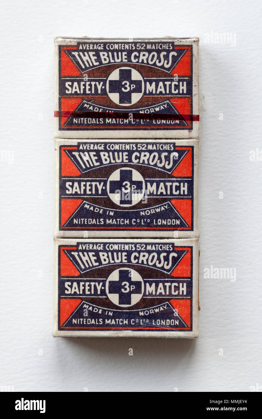Un pack de Vintage Blue Cross Allumettes de sûreté Banque D'Images