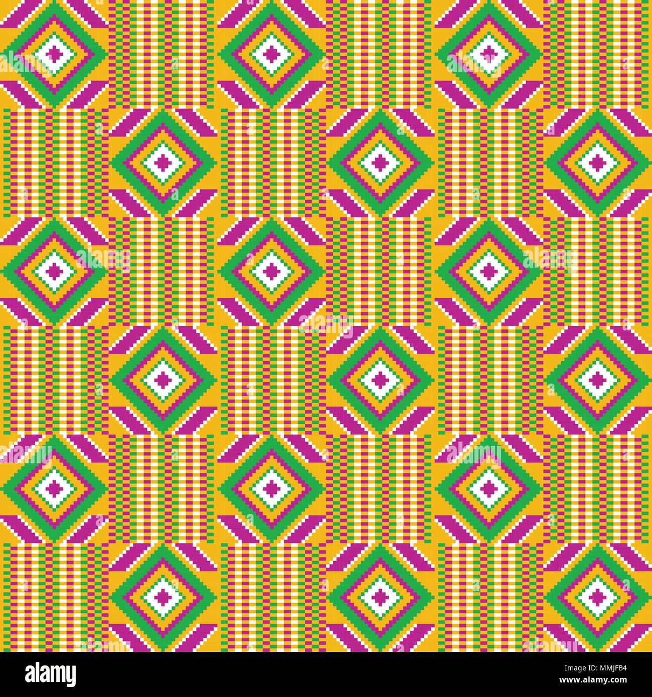 Ghana kente tissu. Impression d'Afrique. Vecteur Tribal pattern. Illustration de Vecteur