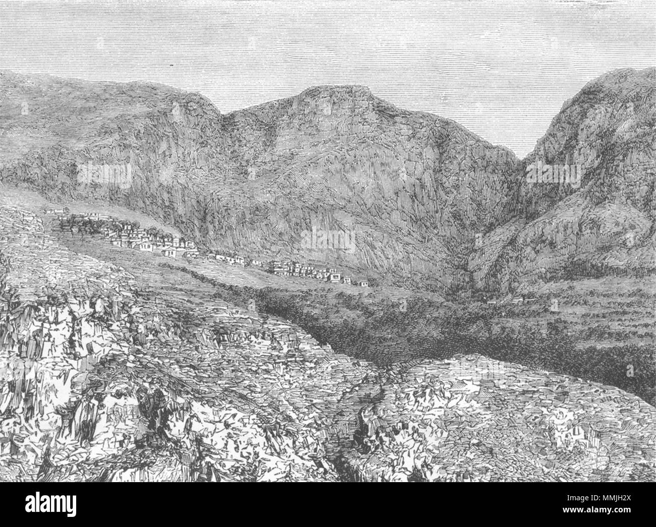 La Grèce. Le Mont Parnasse & Delphi c1885 ancienne vintage print photo Banque D'Images
