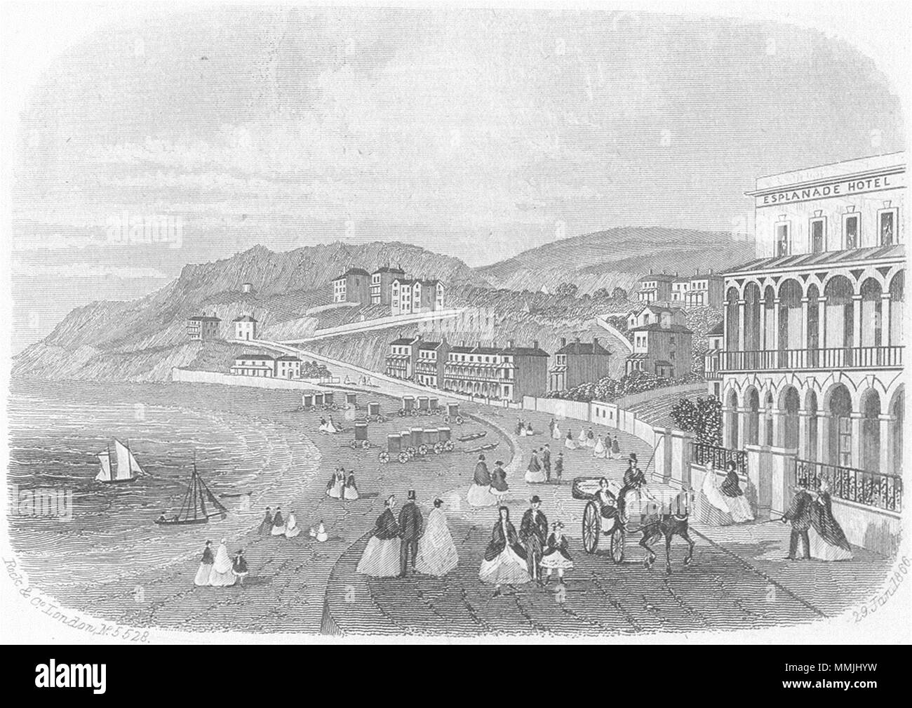 L'OIEAU. Esplanade, Ventnor, île de Wight 1866 ancienne vintage print photo Banque D'Images