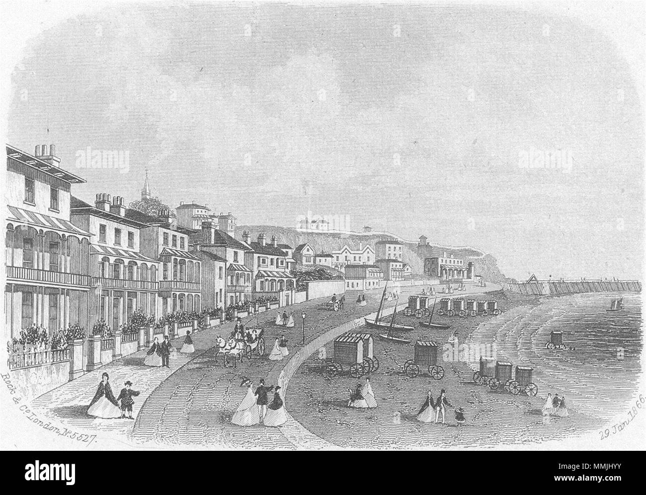 L'OIEAU. Esplanade, Ventnor, île de Wight 1866 ancienne vintage print photo Banque D'Images