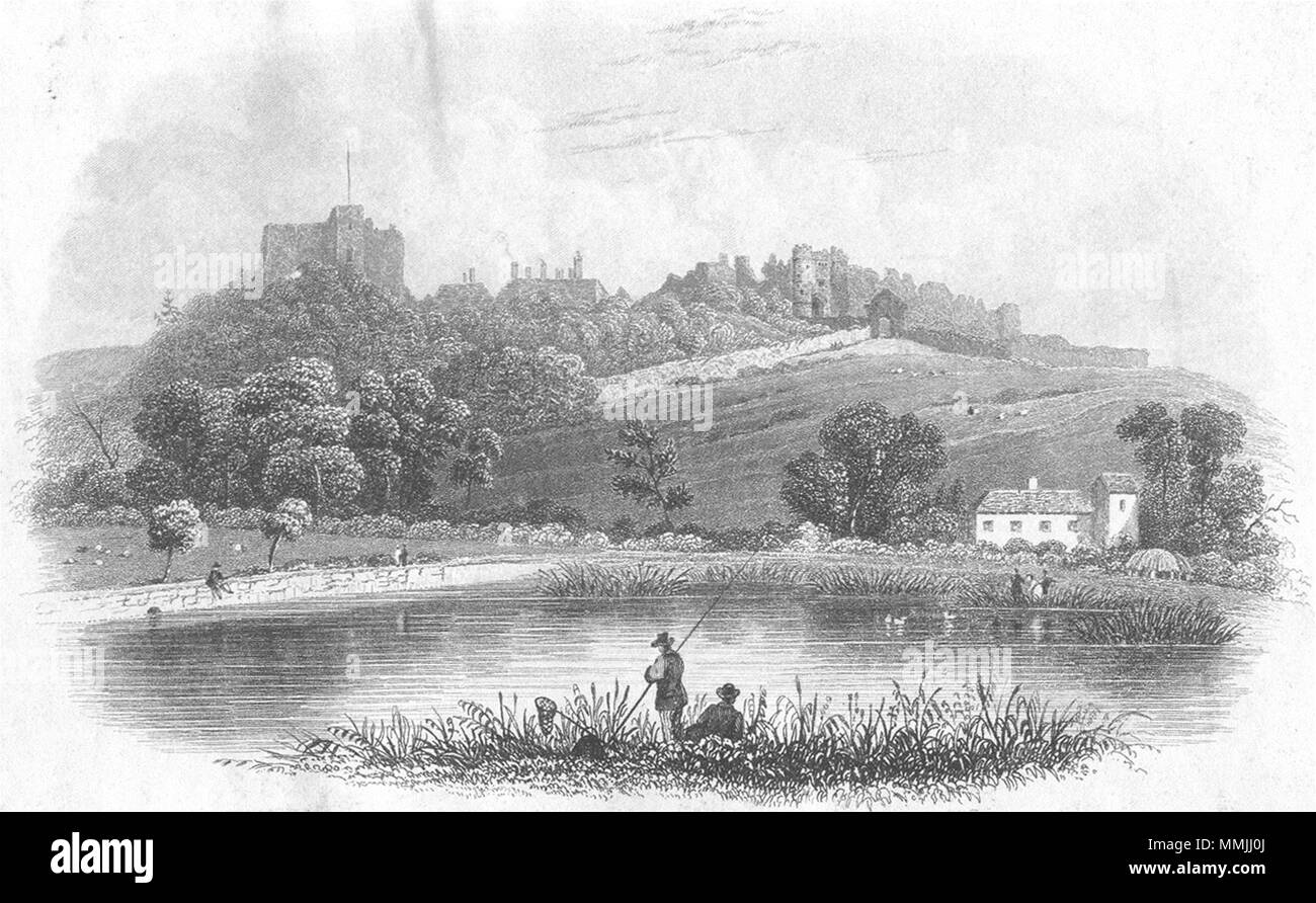 Île de Wight. Carisbrooke Castle. L'OIEAU c1855 ancienne vintage print photo Banque D'Images