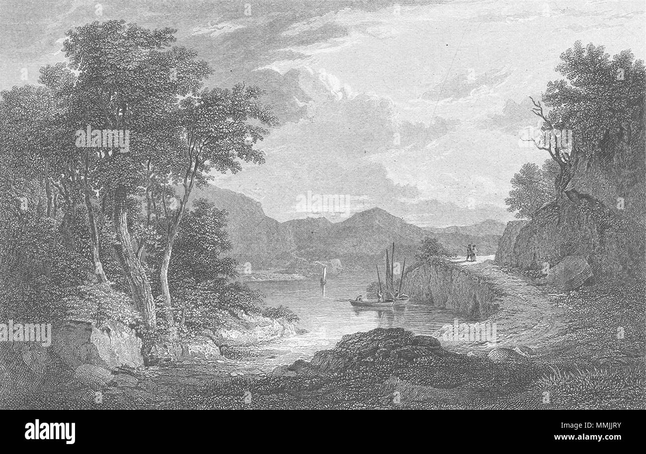 L'Écosse. Vien sur le Loch Long c1840 ancienne vintage print photo Banque D'Images