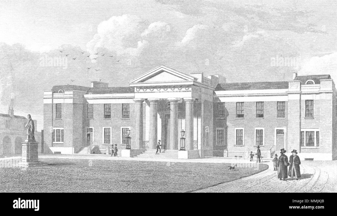 Londres. Chemisier's Alms Maisons, Hoxton 1828 ancienne imprimer photo Banque D'Images