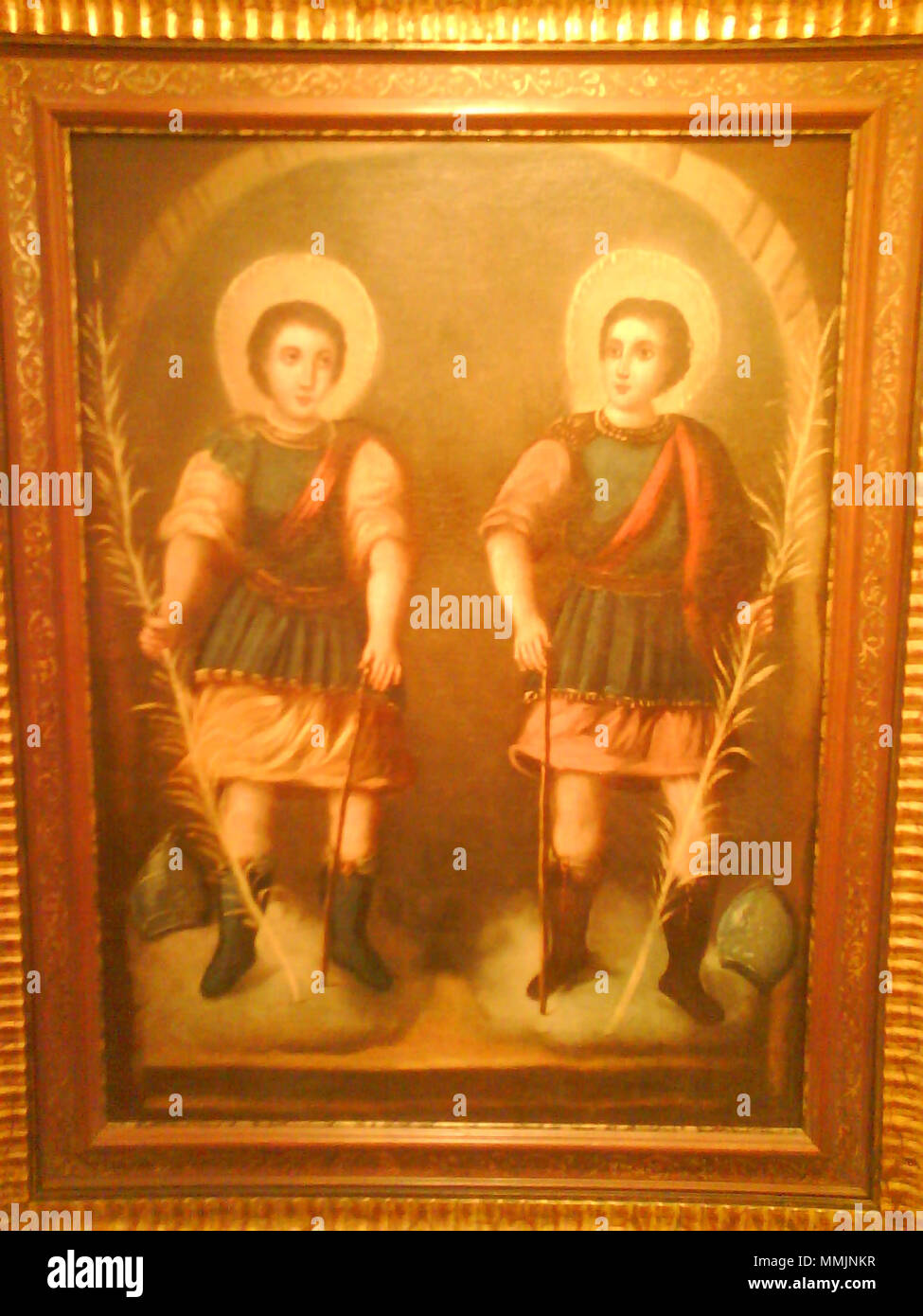 . Anglais : Peinture avec saints Bonosus et Maximianus, légendaire martirs de Arjona, Jaén, Espagne . 18e siècle. Anonyme, 91 BonosMax andalou Banque D'Images