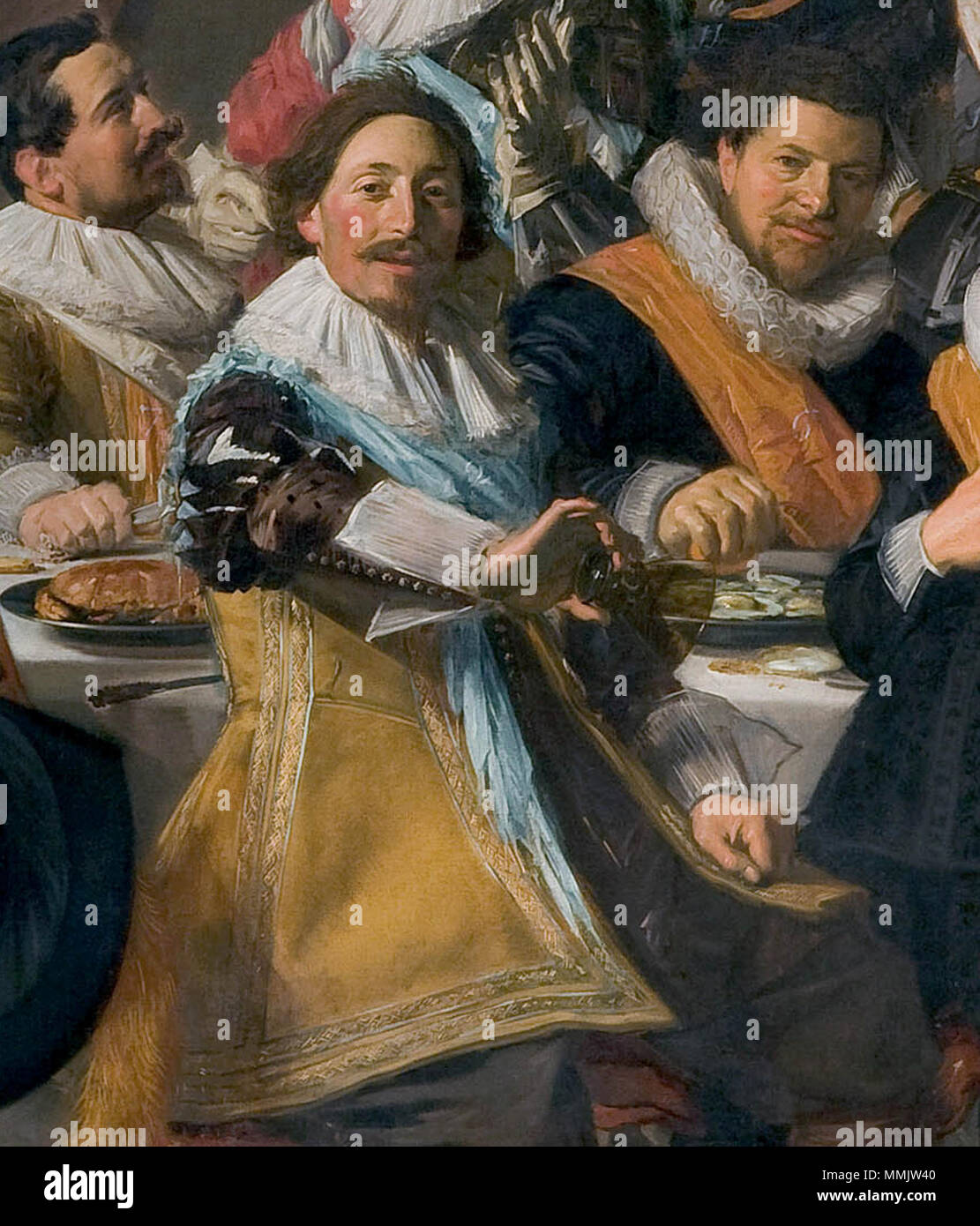 . Anglais : Capitaine Michiel de Wael offre son verre vide, détail d'officiers de la Garde civique de Saint George, Haarlem . 1627. Frans Hals (1582/1583-1666) Noms alternatifs Frans Franchoisz Hals peintre et dessinateur néerlandais Description Date de naissance/décès 1582 ou 1583 26 août 1666 Lieu de naissance/décès Anvers Haarlem période de travail entre 1603 et 1666 circa circa lieu d'Haarlem contrôle d'autorité : Q167654 : VIAF ?100165653 ISNI : ?0000 0001 1453 225X ULAN : ?500027794 RCAC : ?n78091972 NLA : ?35164870 Frans Hals WorldCat - Michiel de Wael offre son verre vide Banque D'Images