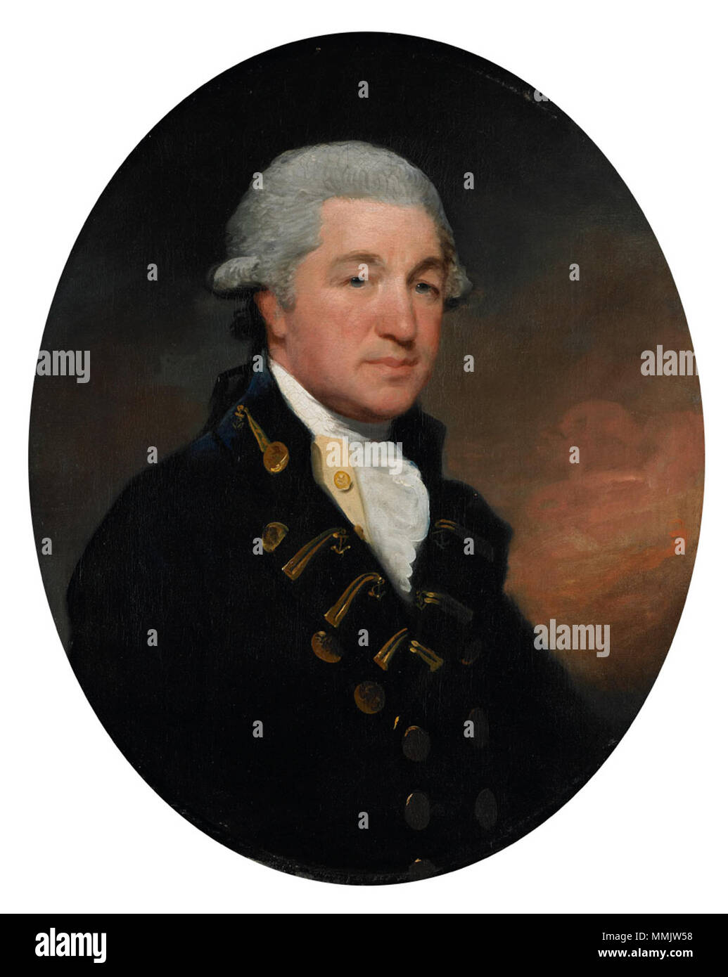 . Anglais : Peinture de John Jones, un officier de marine français Portrait de John Jones de Frankley. vers 1785. John Jones de Frankley Banque D'Images