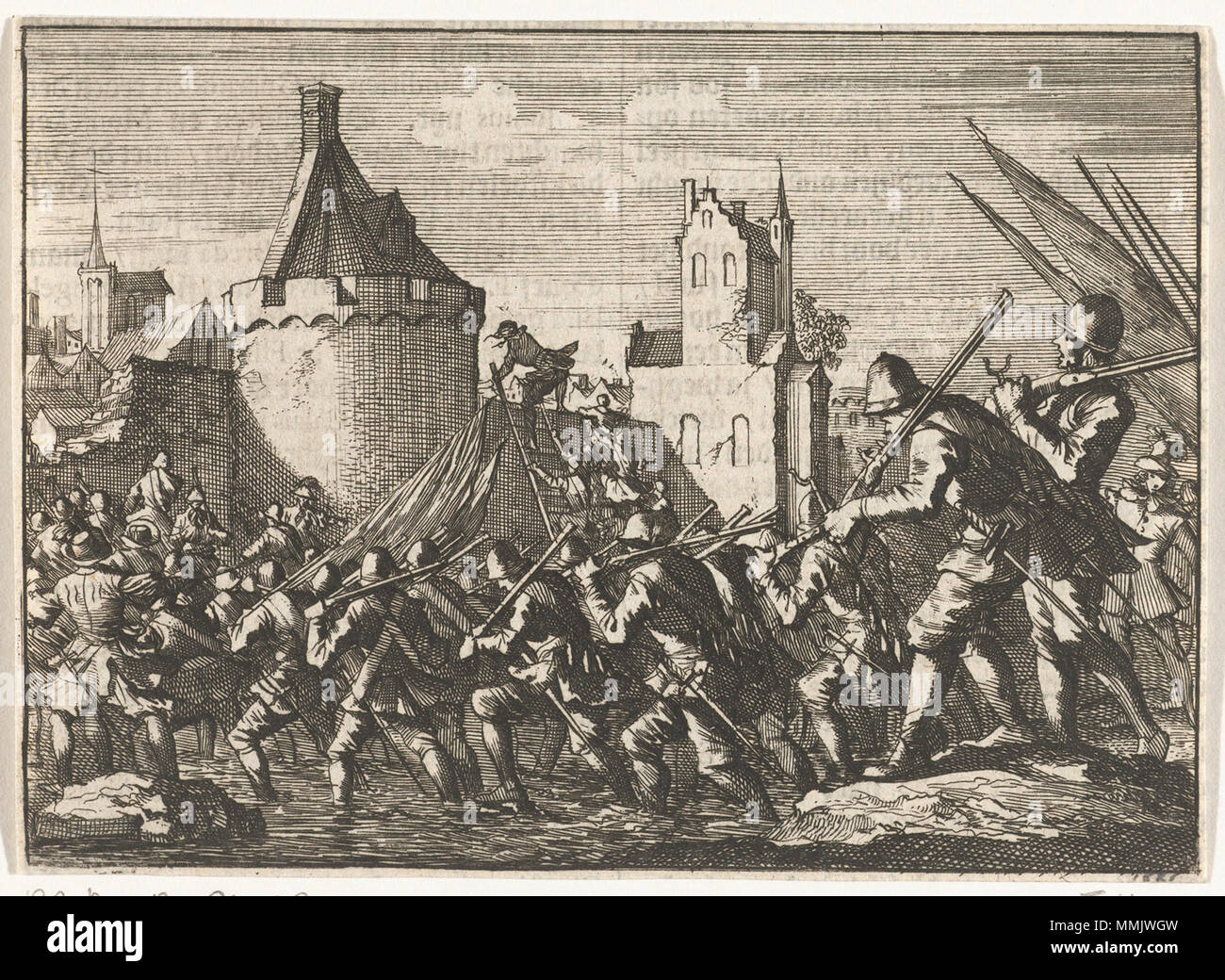 . Anglais : Sieg de Goch Nederlands : Beleg van Goch . 1696. Jan Luyken 1696-1700 Goch 1625 Banque D'Images