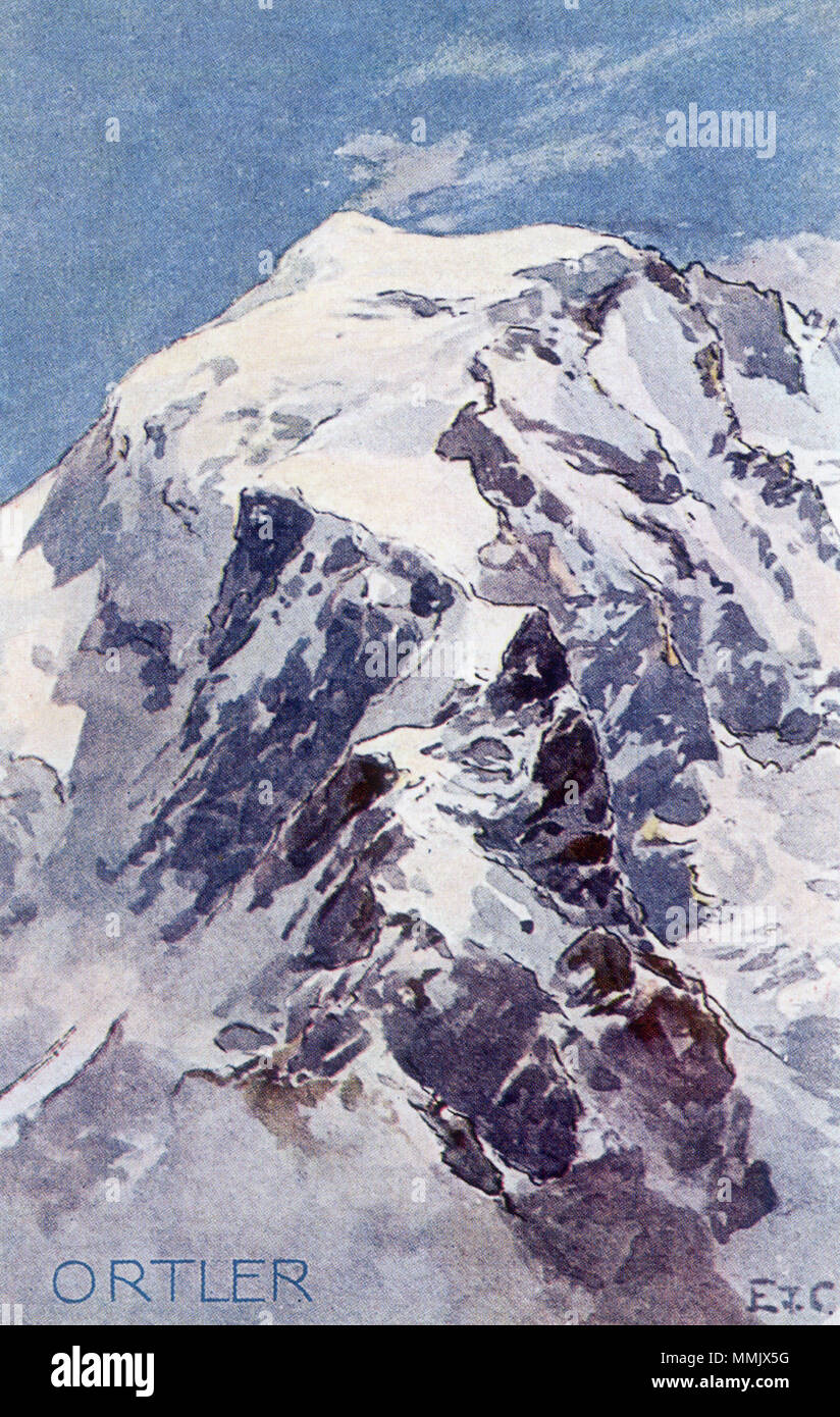 . English : Deutsch : Nord de l'Ortles Ortles von Norden . Date inconnue. Edward Theodore Compton Compton Ortler Nord 1848-1921 Banque D'Images