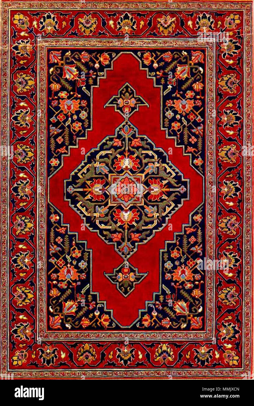 Anglais : tapis en laine nouée Main-pile "Khanlyg". L'école du Karabakh. .  Début du 19ème siècle.. Azerbaijanian inconnu du Karabakh tapis Khanlyg  Photo Stock - Alamy