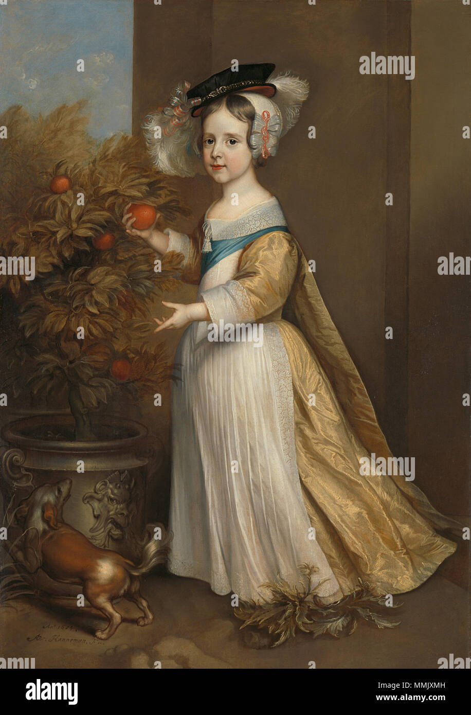 Portrait de William III, Prince d'Orange, à l'âge de 4 ans.. 1654. Adriaen Hanneman William III Prince d'Orange 1654 Banque D'Images