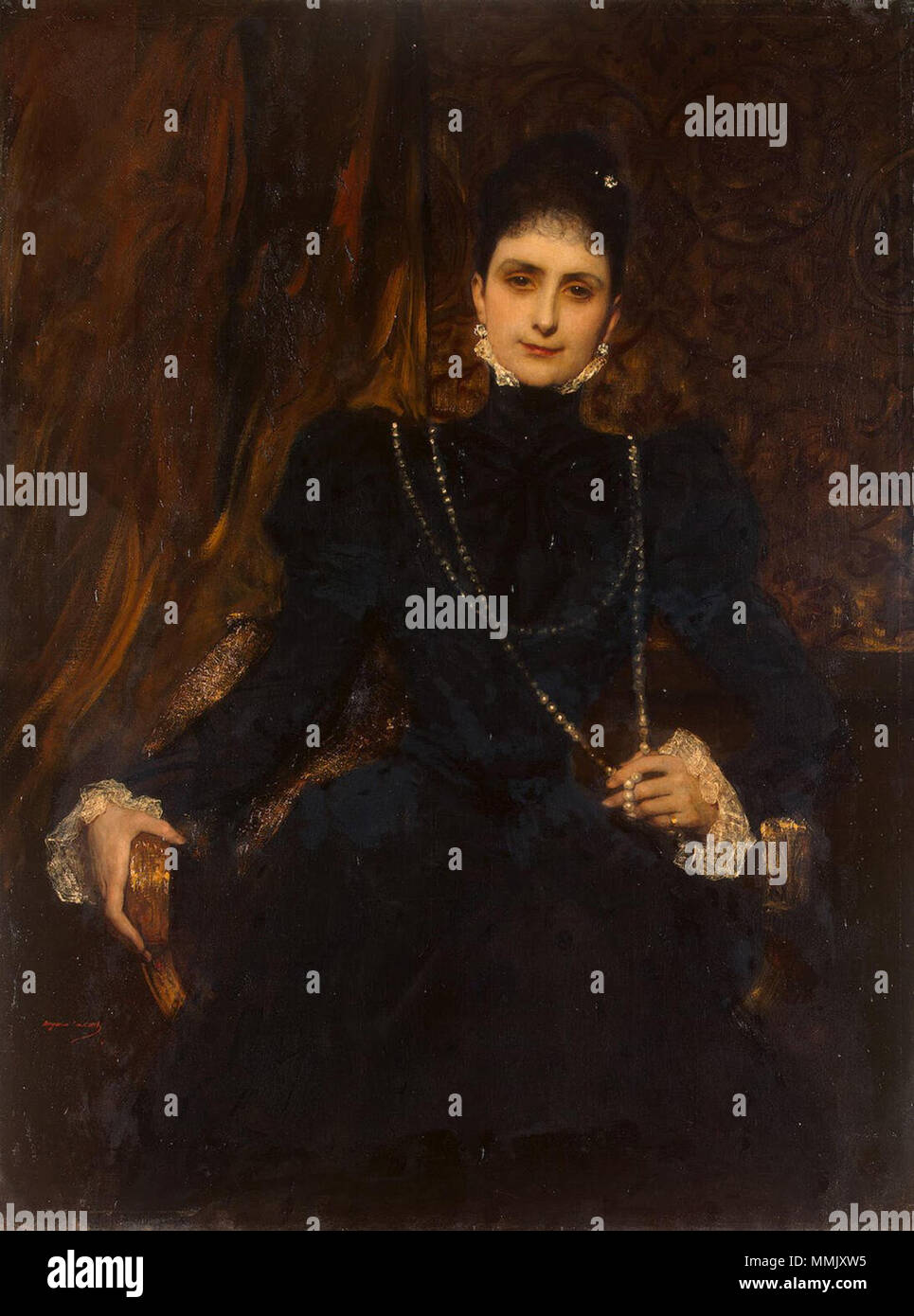 Репродукция Цифровая находится коллекции картины этой в интернет-галереи http://gallerix.ru Gallerix.ru ( ) Benjamin-Constant-Portrait de Mme M. S. Derviz Banque D'Images