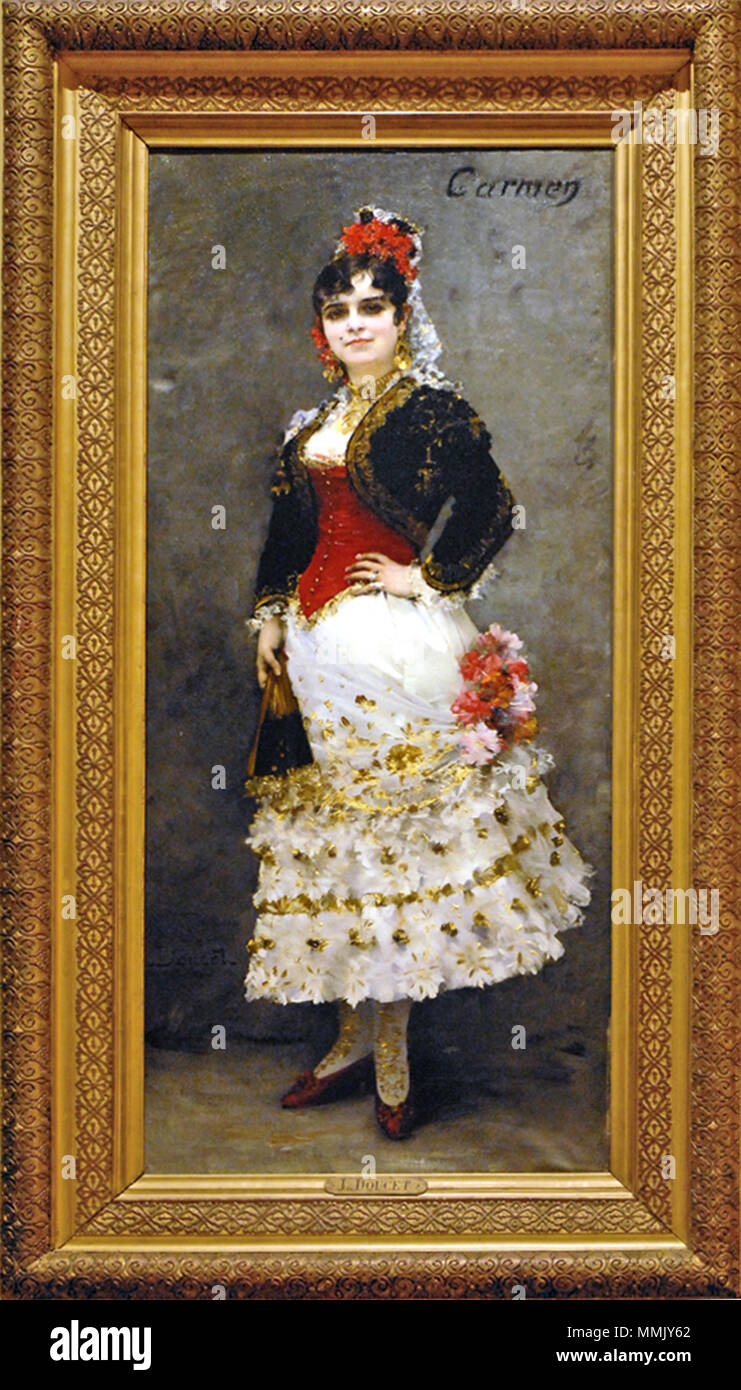 Carmen (Musée de l'Opéra) Célestine Galli-Marié dans le rôle de Carmen par Henri Lucien Doucet 1886 Peinture à l'huile sur toile tableau réalisé en Italie L'opéra Carmen de Georges Bizet was represented à l'Opéra pour la première fois en 1875. livret de Prosper Mérimée Carmen (Bibliothèque-Musée de lOpéra) (4568143185) Banque D'Images