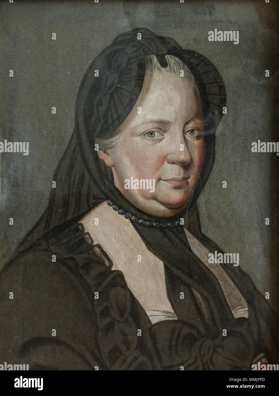 Portrait de Marie-thérèse (1717-1780). vers 1765-1800. Maria Theresa en noir - Head Shot Banque D'Images