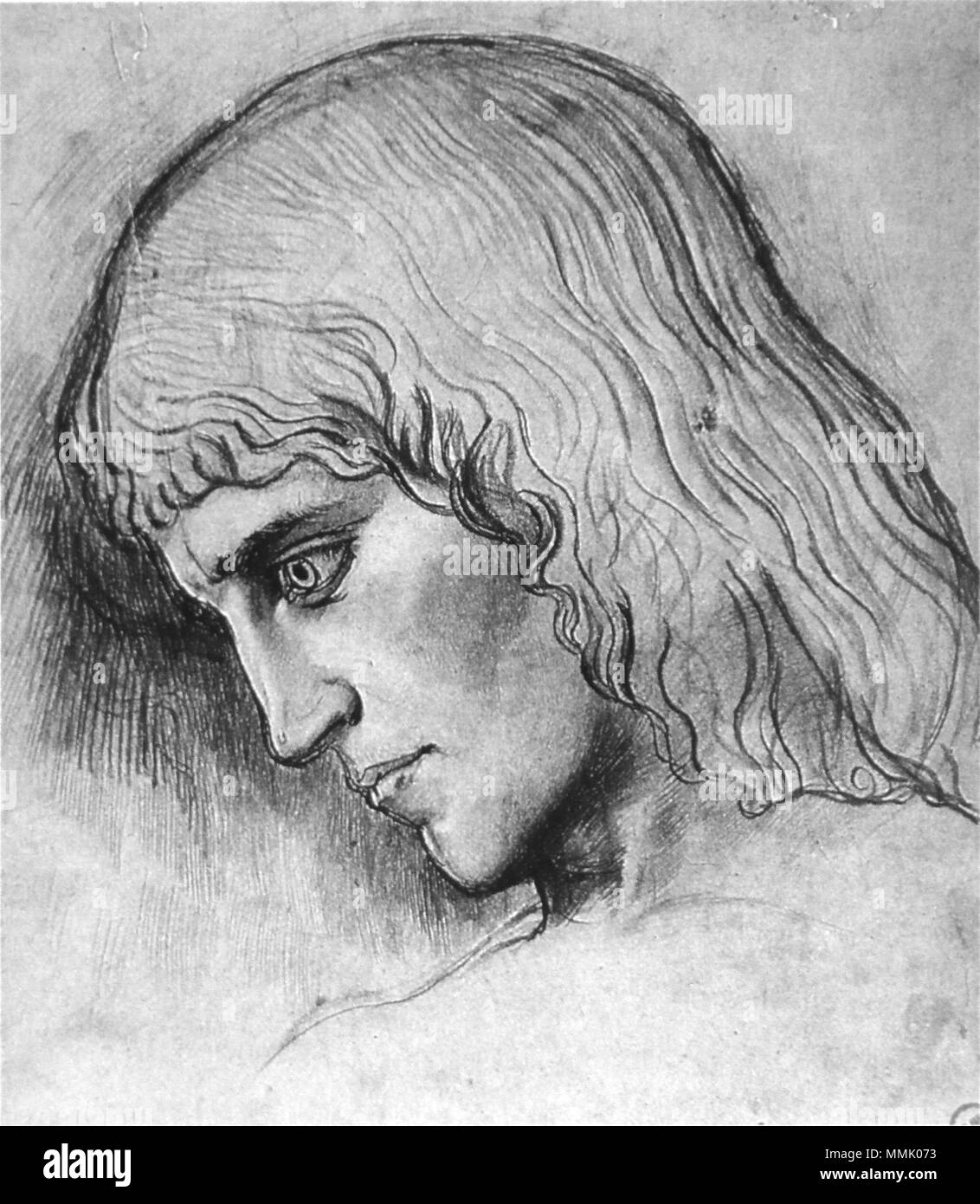 Gustave Moreau - Étude tête d'OEdipe Banque D'Images