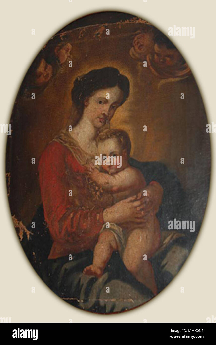 Vierge à l'enfant. fin du 17ème siècle. Ambrogio Bon - Marija z otrokom Banque D'Images