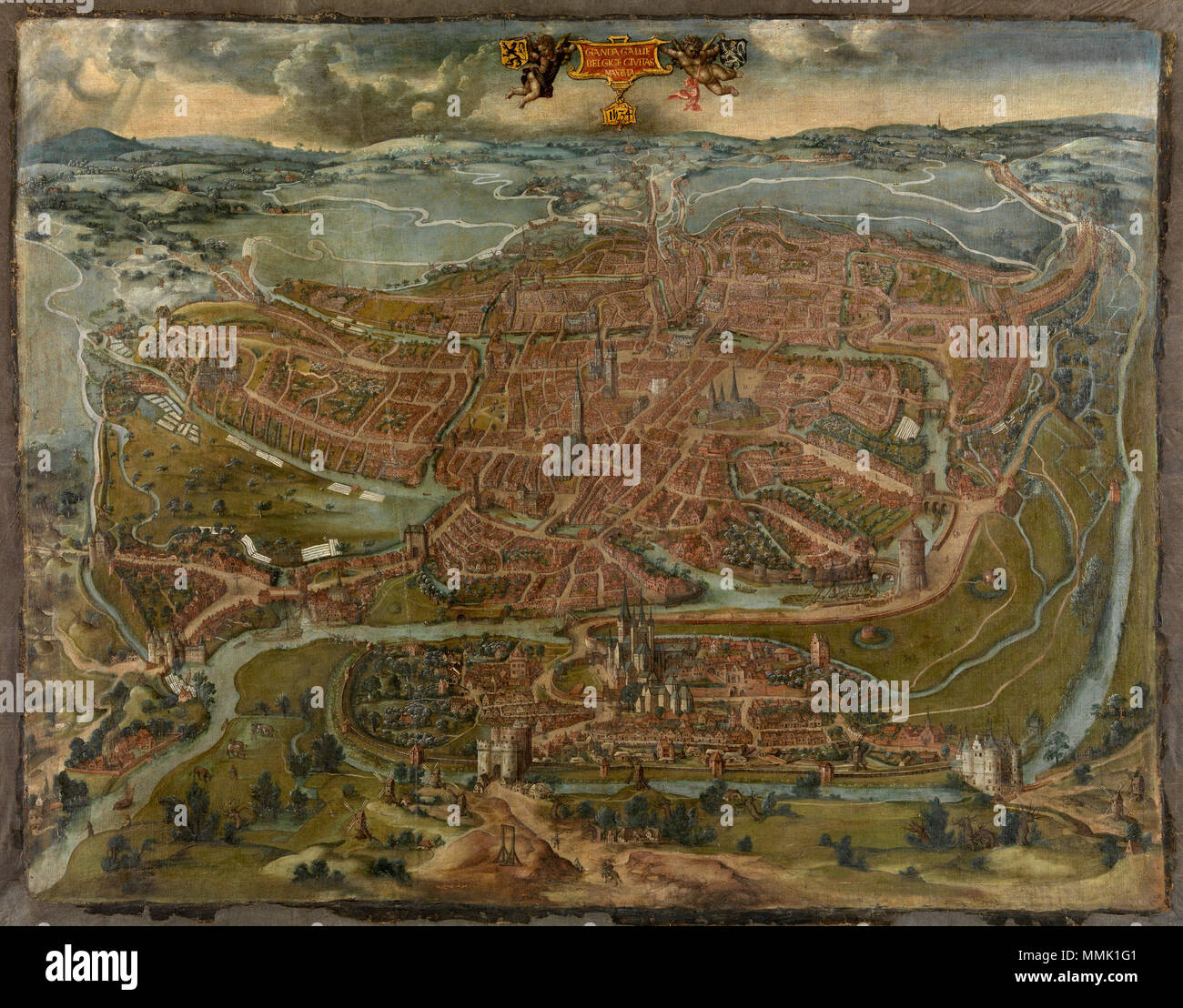 . Anglais : Gand, vue panoramique à partir de 1534, la haute résolution . 15 septembre 2010. ?, 1534-1534 STAM GENT Banque D'Images