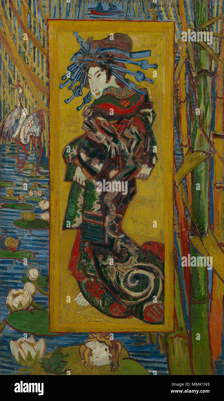 . Anglais : peinture de Vincent van Gogh, 1887 Nederlands : Schilderij van Vincent van Gogh, 1887 English : courtisane (après Eisen) Nederlands : Courtisane (naar Eisen) . 1887. Courtisane (naar Eisen) - S0116V1962 - Van Gogh Banque D'Images