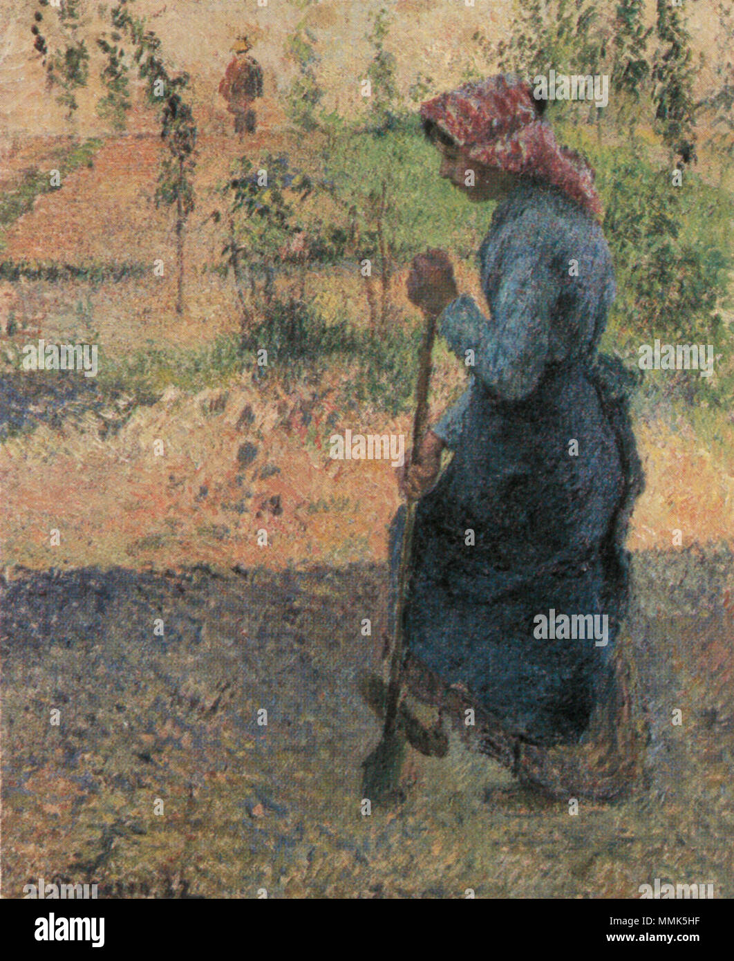 Camille Pissarro - Etude de paysanne en plein air (paysane bêchant) - 1882 Banque D'Images