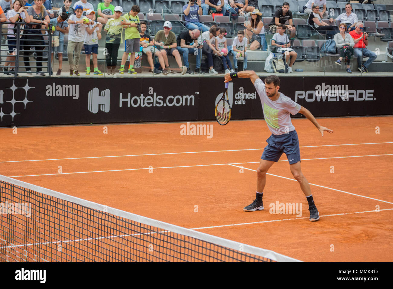 1er jour de séances de formation et de qualification à l'IBI 2018 International Tennis Championships à Rome Banque D'Images