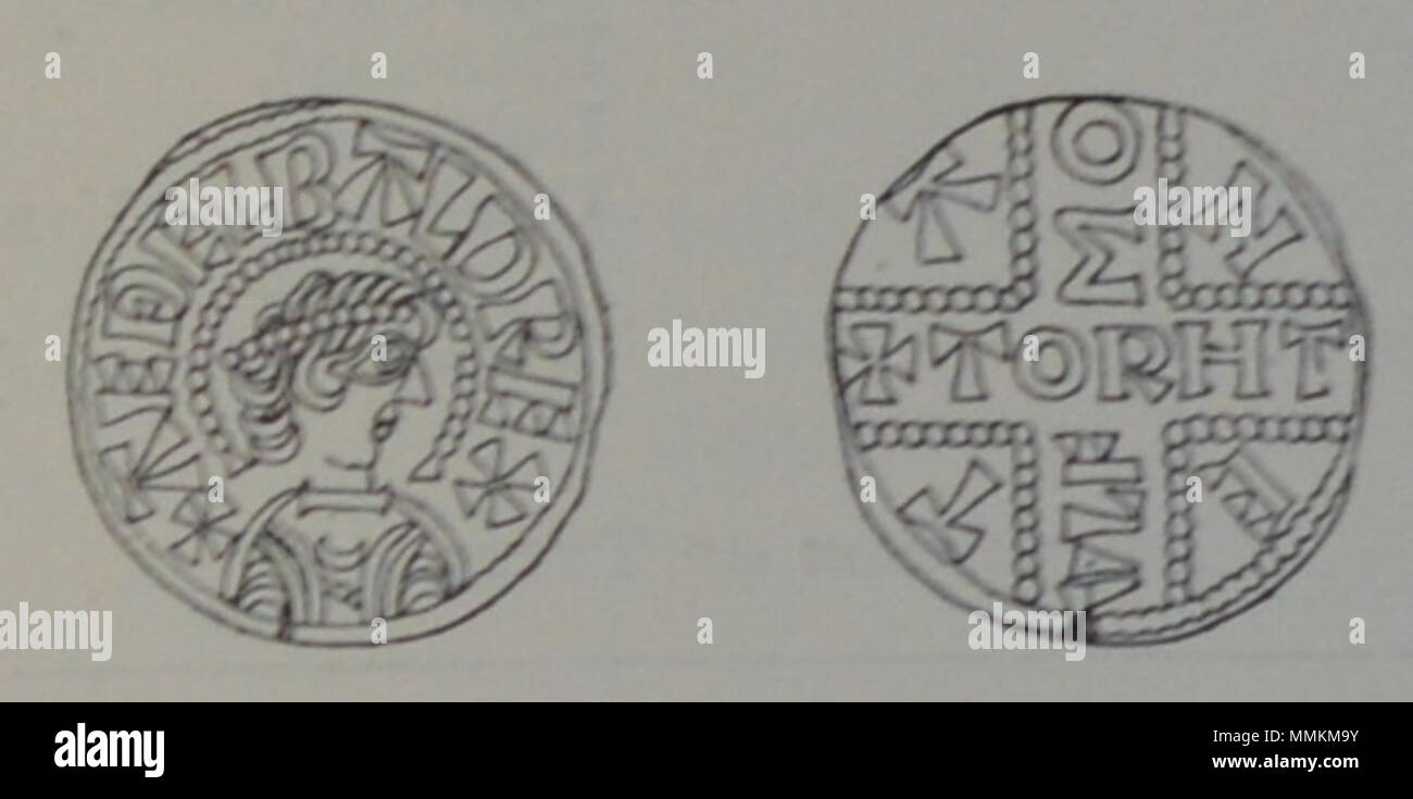 Dessin du coin du roi æthelbald de Wessex Banque D'Images