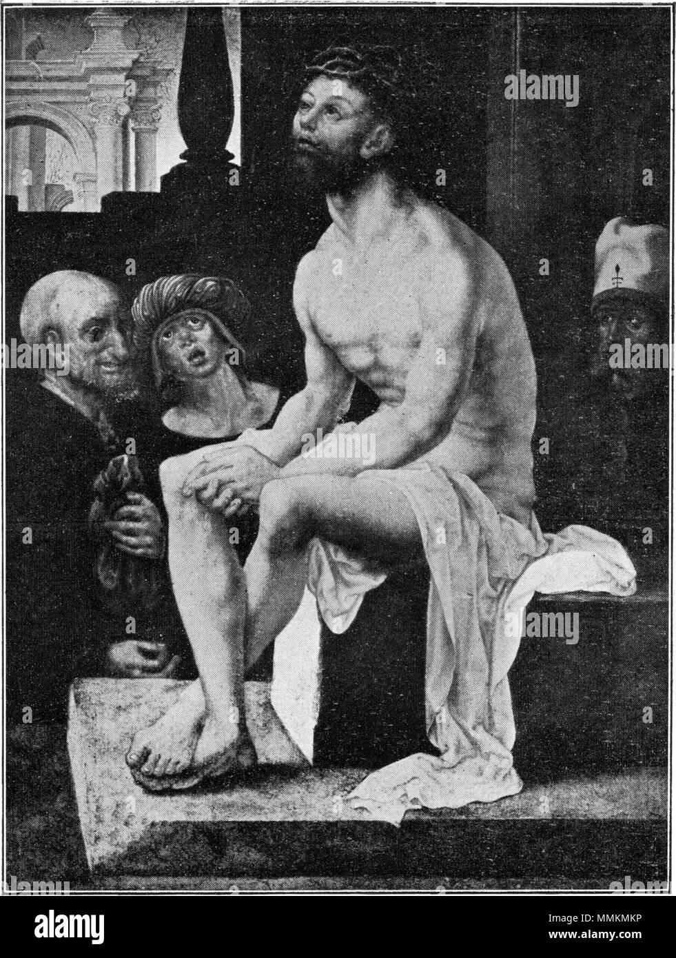 Le Christ se reposant après la flagellation. Entre 1527 et 1600. Le Christ se reposant après Flagellation après Jan Gossart J. Schulman vente Banque D'Images