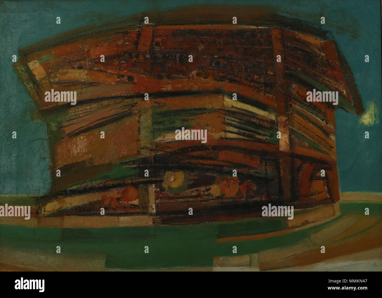 . Anglais : Peinture AMBAR par Bozur Ivanovic . 19 octobre 1989. Bozur Bozur 95 Ivanovic Ivanovic, Usamljeni platnu ulje ambar, na Banque D'Images