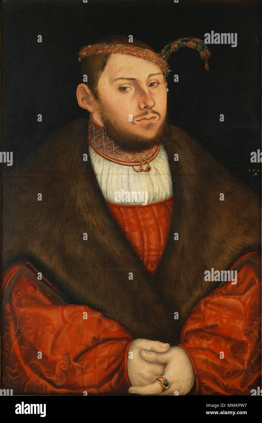 Lucas Cranach d.Ä. - Kurprinz Johann Friedrich von Sachsen (1526, Klassik Stiftung Weimar) Banque D'Images