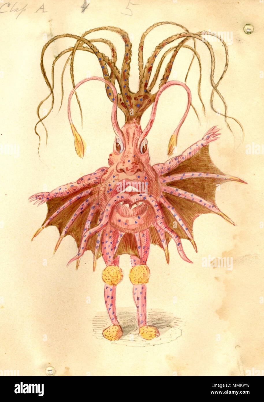 . Mardi Gras de la Nouvelle Orléans 1873 : création de costumes pour Mistick Krewe of Comus. 'Sortie' ee. . 1873. La britannique Charles (1841-1884) Comus 1873 ortie de mer Banque D'Images