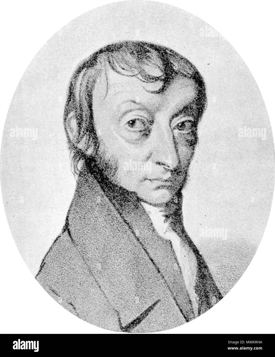 . Photo de Amedeo Avogadro (1776-1856), le savant italien . 1856 (publié en 1901). D'après un dessin de C. Sentier, exécuté à Turin à Litografia Doyen en 1856. Amedeo Avogadro Banque D'Images