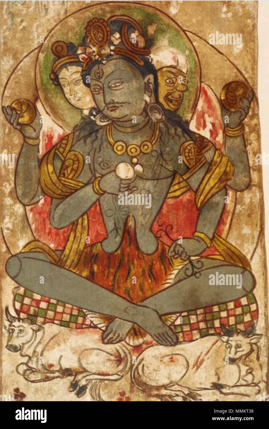La figure de style indien par Yü-ch'ih I-sêng 尉遲乙僧 () ou Yü-ch'ih Pa-chih-na (尉遲跋質那) Banque D'Images