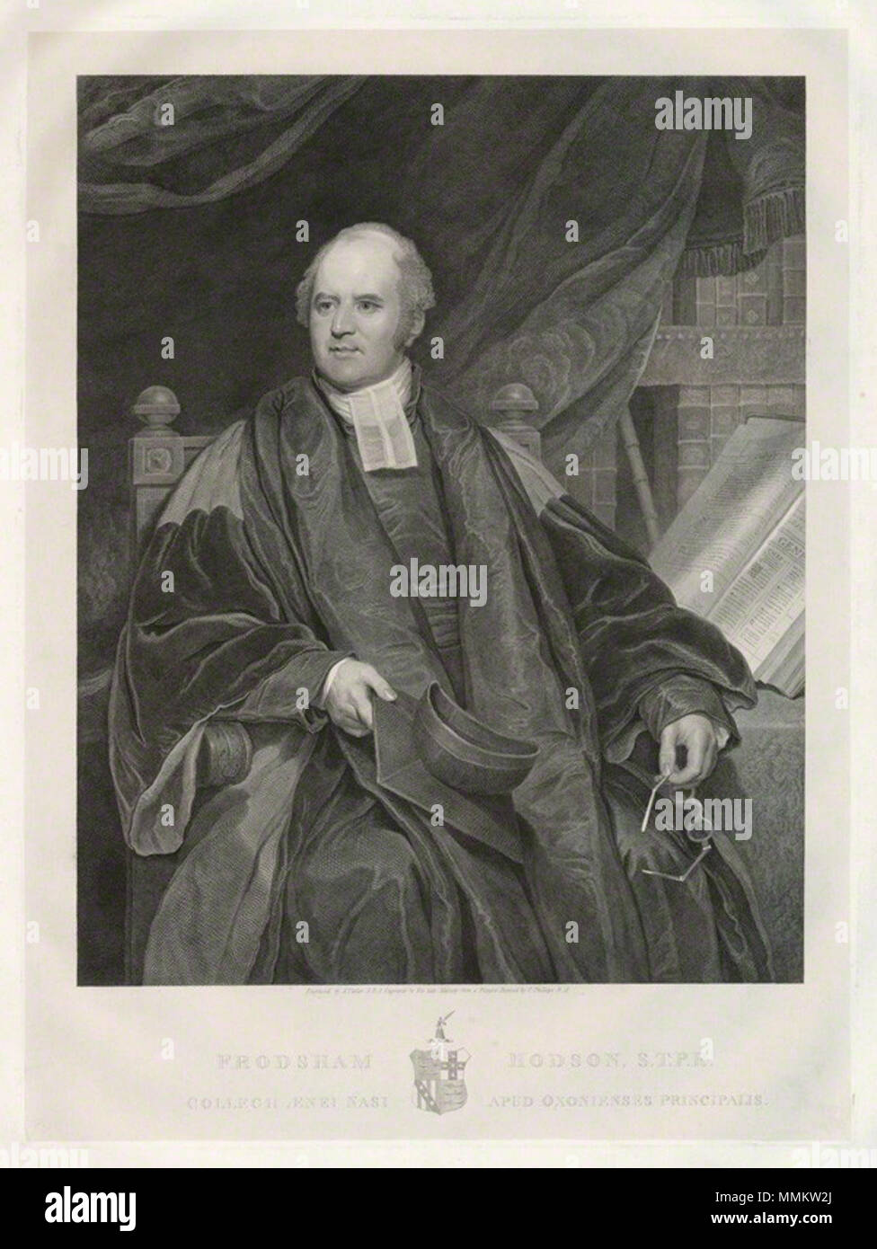 . Anglais : Portrait de Frodsham Hodson (1770-1822), French churchman et universitaire. par James Fittler, après Thomas Phillips, la gravure, la ligne de début du 19ème siècle Hodson Frodsham Banque D'Images